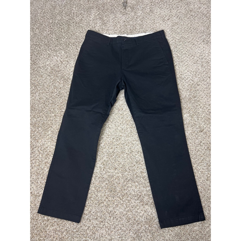 Cremieux Mens Black Flat Front Chino Pants Stretch Cotton 36x30